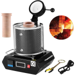 Aukso lydymo krosnelė, 1350W, maksimali temperatūra 1150&deg;C, skaitmeninė elektrinė lydymo krosnelės ma&scaron;ina, su 3 kg keraminiu tigliu, liejimui, rafinavimui, tauriesiems metalams