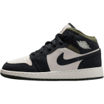 Jordan Air Jordan 1 Mid top Children's Basketball Shoes Black Unisex HV4399-102 38.5 gray