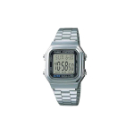 Casio STANDARD serija retro mada laisvalaikio paprastas lengvas metalas klasikinis mažas kvadratas atsparus vandeniui mechanizmas kvarcinis mechanizmas nerūdijantis plienas A178WA-1AJH sidabras