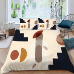 Viduramžio modernus antklodės užvalkalų rinkinys Karali&scaron;kas Abstrakčios geometrinės formos Balansas Vaivoryk&scaron;tė Saulės ratai Boho pledo užvalkalas Lovos patalynės komplektai 135x200cm
