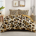 Leopardo ra&scaron;to antklodės užvalkalų komplektas, karali&scaron;ko dydžio, vaikams, berniukams, mergaitėms, paaugliams, gepardo patalynės komplektas, gyvūno ra&scaron;to pledo užvalkalas su 1/2 pagalvės užvalkalu 135x200cm