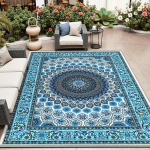 VIKAMA Nordic Geometric Lauko Kilimas - Skalbiamas Ma&scaron;inoje Sofos Grindų Kilimėlis Svetainei, Terasa, Stovyklavimui, I&scaron;kyloms, Namų Dekoras 120x160cm(47x62in)