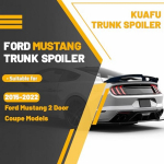 Bagažinės spoileris, suderinamas su 2015&ndash;2025 m. Ford Mustang GT500 GT350 V6 V8 Shelby GT EcoBoost 2 durų kupė modeliais, galinis sparnas, blizgus juodas United States