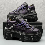 8 cm auk&scaron;čio odiniai laisvalaikio batai vyrams, punk stiliaus, su metalinėmis kniedėmis, storapadžiai vyri&scaron;ki batai, madingi, retro, didinantys auk&scaron;tį, odiniai batai Zapatillas 40 gray