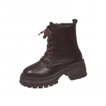 Moterų odiniai ankle boots Ruduo Žiema Patogūs Apvalus pir&scaron;tas Laisvalaikio kedai Gatvės stilius Užtrauktukas Moteri&scaron;ki Motociklininko &scaron;ortai Batai 35 ruda