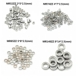 Metaliniai sandarinti miniatiūriniai guoliai įvairių dydžių 10 vnt. mr52-74-85-148 3*6*2.5 4*7*2.5 5*8*2.5 6*10*3 MR115ZZ 5x11x4mm