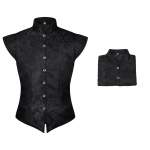Vyri&scaron;ka Tudor liemenė Viktorieti&scaron;ka kostiuminė liemenė Tudor tunika Gotikinė Steampunk liemenė Sceniniai pasirodymų kostiumai M juoda