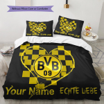 Individualizuoti vardiniai BVB patalynės komplektai, antklodės užvalkalų komplektai, pagalvių užvalkalai, namų gimtadienio dovana(1 * antklodės užvalkalas + 2 * pagalvės užvalkalai, be &scaron;erdies) -HE41 135x200cm yellow