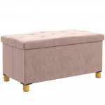 Sulankstomas daiktų laikymo suolas lovos gale, tūris 67 l, keliamoji galia 120 kg, su dangčiu, 76 ilgis x 38 plotis x 38 auk&scaron;tis cm, rožinis 76 x 38 x 38 cm