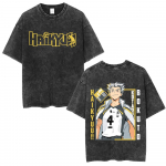Skalbti Vintažiniai Anime Haikyuu Kotaro Bokuto Mar&scaron;kinėliai Vyrams Moterims Retro Manga Per dydžio Mar&scaron;kinėliai Vyri&scaron;ki Auk&scaron;tos Kokybės Medvilniniai Mar&scaron;kinėliai S įvairiaspalvis