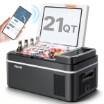 VEVOR Automobilinis &scaron;aldytuvas, DC 12/24V AC100-240V kompresorinis elektrinis au&scaron;intuvas, nuo -20 laipsnių C iki 20 laipsnių C automobilinis &scaron;aldytuvas su APP valdymu 62.3 x 37.8 x 28 cm