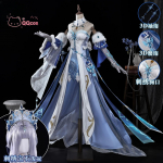 Genshin Impact Csaritsa kostiumas Anastasya Feodorovna Snezhnaya Cosplay Pilnas komplektas Ir rekvizitiniai batai L blue