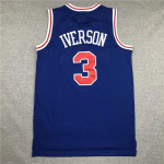 Philadelphia 76ers 3 Allen Iverson Autenti&scaron;kas siuvinėtas tinklinis krep&scaron;inio mar&scaron;kinėlis Vyrams Moterims Suaugusiems XL