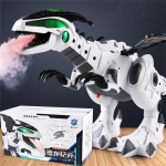 Universali ma&scaron;ina Elektrinis pur&scaron;kiamas dinozauras &Scaron;viesos ir garso mokomasis vaikams žaislinis dūmų pur&scaron;kiklis dinozauras balta