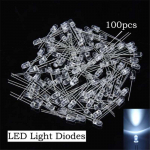 100 vnt. 3 mm balti itin ry&scaron;kūs LED diodų &scaron;viesos diodai One Size