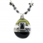 Les Tr&eacute;sors De Lily [G7802] - Collier Cr&eacute;ateur 'Anamaya' noir gris juoda