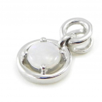 Les Tr&eacute;sors De Lily [I8877] - Pendentif Argent artisanal 'D&eacute;esse Opale' blanc argent&eacute; (rhodi&eacute;) - 10 mm