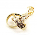 Les Tr&eacute;sors De Lily [J0152] - Pendentif Plaqu&eacute; Or 'D&eacute;esse' blanc dor&eacute; - 13 mm auksas