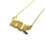 Les Tr&eacute;sors De Lily [N2856] - Collier Plaqu&eacute; Or 'Love' dor&eacute; - 20x11 mm (gothique)