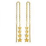 Les Tr&eacute;sors De Lily [N3035] - Boucles Plaqu&eacute; Or 'Etoiles' dor&eacute; - 16x5 mm