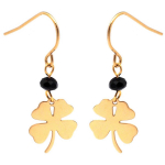 Les Tr&eacute;sors De Lily [Q1022] - Boucles cr&eacute;ateur acier 'Tr&egrave;fles' noir dor&eacute; - 18x10 mm juoda