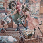 Pilnas 5D &bdquo;pasidaryk pats&ldquo; deimantinis pie&scaron;imas animacinis filmas katės pora mozaikos siuvinėjimas kryželiu namų dekoras Rankų darbo 25x25cm