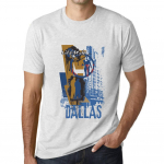 Vyri&scaron;kas vintažinis mar&scaron;kinėlis su grafika Dallas stiliaus vintažinis baltas 3XL baltos spalvos nuo blyksnio