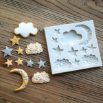 &bdquo;Aouke Star Moon Shape&ldquo; silikono formos &bdquo;pasidaryk pats&ldquo; fondant pyrago formavimo guminis &scaron;okolado formos kepimo prietaisas dramblio kaulas