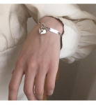 ANENJERY Delikati rankų darbo sidabro spalvos Love Heart kulk&scaron;nies apyrankė moterims Tailando sidabro kulk&scaron;nies papuo&scaron;alo dovana S-B397 Bracelet