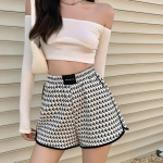 Įprasti &scaron;achmatų lentos moteri&scaron;ki &scaron;ortai Laisvi madingi auk&scaron;to juosmens moteri&scaron;ki plačios kojos tiesios kelnės Universalūs moteri&scaron;ki sportiniai &scaron;ortai XXXL