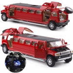 1 modeliavimas:32 lydinio limuzinas, metalo liejamas automobilio modelis, atitraukiamas atgal, mirksintis muzikinis vaikų žaislas