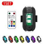 SEAMETAL 7 spalvų mini motociklo LED įspėjamoji lemputė, apsauganti nuo susidūrimo, orlaivio stroboskopinė lemputė su nuotolinio valdymo pultu 1SET