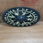 Viduramžių autenti&scaron;ko mū&scaron;io dėvėtas vikingų skydas &ndash; riterio kario skydas &ndash; LARP dovana