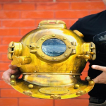 Jūrų nardymo &scaron;almas Mark V Marine Scuba Visi&scaron;kai ne&scaron;iojamas nardymo &scaron;almas JAV karinio jūrų laivyno nardymo &scaron;almas Namų biuro dekoratyvinis elementas.