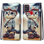A21 S magnetinis piniginės odinis dėklas, skirtas Funda Samsung Galaxy A21s A 21s Flip Case Etui mielas katės &scaron;unų telefono dangtelis, moteri&scaron;kas Carcasa Samsung A21