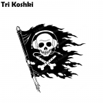 Tri Koshki KCS517 Skull Pirate Flag Automobilių lipdukas PVC lipdukai Motociklo lipdukas ant automobilio sunkvežimio buferio ne&scaron;iojamojo kompiuterio &scaron;aldytuvo sienos 12cm -S