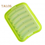 Lengvai i&scaron;imama de&scaron;ros forma, daugkartinio naudojimo, patvari de&scaron;rainių formelė su virtuvės reikmenimis žalia