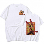 Japoni&scaron;kas anime grandininis pjūklas Man Denji mar&scaron;kinėliai Juokingi Manga Pochita Makima Grafi&scaron;kai marginti trumpomis rankovėmis mar&scaron;kinėliai Medvilniniai mar&scaron;kinėliai Cosplay Streetwear XXXL balta