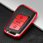 Odinis TPU automobilio nuotolinio valdymo pulto dangtelio dangtelis, skirtas Volkswagen VW Magotan Passat B8 Golf, skirtas Skoda Superb A7 Kodiaq Protector Priedai raudona
