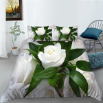 3D rožių teminis patalynės komplektas Modernus romanti&scaron;kas meilės antklodės ir pagalvės užvalkalas, tinkantis įsimylėjėlių ir porų kambarių namų dekoravimui Baby 100x135cm