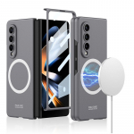 Skirtas Samsung Galaxy Z Fold 4 3 Magsafe belaidžio įkrovimo magnetinis dėklas su grūdintu stiklu itin plonu matiniu sulankstymu 5 smūgiams atspariu dangteliu For Galaxy Z Fold 4 dangaus mėlyna spalva
