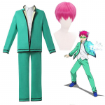 Anime Saiki Kusuo The Disastrous Life K.-Nan Cosplay Perukai Uniforma Vir&scaron;us Kelnės Galvos apdangalas Helovino Karnavalo Kostiumai XL-(Costume+Wig)