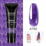 ROSALIND 15 ml &bdquo;Glitter Poly&ldquo; gelinis nagų lakas nagų priauginimui UV gelinis nagų lakas, greitai formuojantis ilgų nagų pir&scaron;tų polių nagų gelio lakas, skirtas nagų priauginimo dizainui