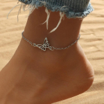Bohemi&scaron;kas drugelis Anklet Vintage Body Decor Moterims Merginoms Dovana sidabras