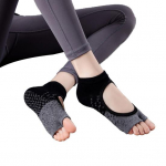 1 Suporuokite moteri&scaron;kas kojines be kojų su neslystančiomis rankenomis Mink&scaron;tos, kvėpuojančios, elastinės, dėvėjimuisi atsparios Barre Pilates fitneso jogos kojinės ruda