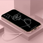 Prabangus padengtas TPU telefono dėklas su dirželiu, skirtas Samsung Galaxy A04 05s A13 A14 A24 A54 A34 Note20 S23 Ultra dėklai A18 Love Yourself Flower Art Vir&scaron;elis Samsung Galaxy A01