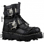 Vyri&scaron;ki natūralios odos darbiniai batai Gothic Skull Punk motociklo batai 47