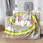 Mielas rožinis vienaragis metamas pledas sofos pledas miegamojo svetainės dekoravimo pledas lovai pikniko pledas metamas pledas 75x100cm (30x40inch)