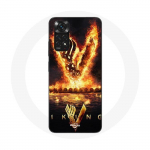 Coque pour Xiaomi Redmi Note 11 4G Vikings S&eacute;rie Saison 6 logo V Ep&eacute;e de Feu Fond Noir juoda