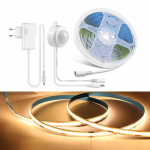 PIR judesio jutiklis prie lovos dekoro lempa COB LED 12V COB LED juostelė tiras de luces led kalėdinės lemputės juostelės lyno lempos vonios kambarys 1m balta